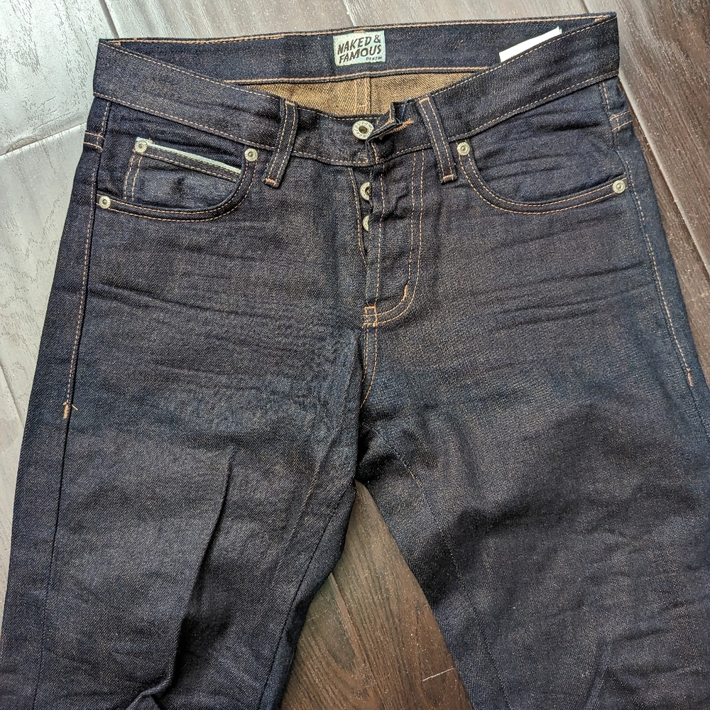 Naked & Famous 29 skinny guy raw dark blue
